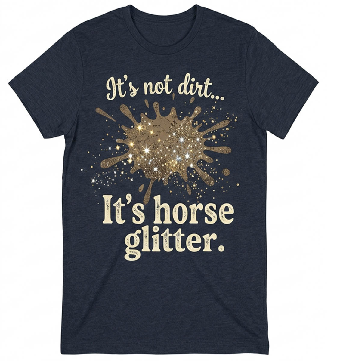 Horse Glitter funny tee shirt — front view